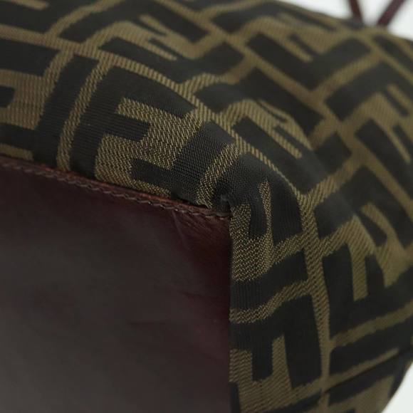 FENDI Zucca Canvas Tote Bag Brown Black Auth bs15988 - Picture 14 of 16